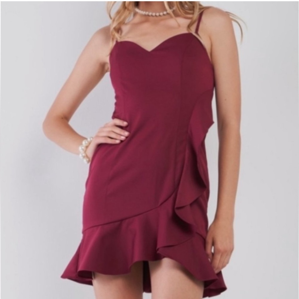 Aqua Ruffle Cocktail Mini Dress Women’s Size Small